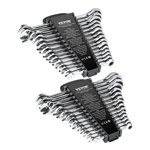 【Summerfinds】VEVOR Cr-V Steel Ratcheting Combination Wrench Set with Storage Rack, Tools and Gadgets for Mechanic Tools, DIY Projects, Automotive Maintenance, Ideal for Garage, Workshop,toolupgrade