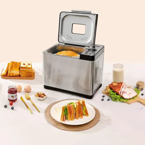 【toolupgrade】2LB Multifunction Automatic Bread Maker - 19-in-1 Programmable, Nonstick Interior, 3 Crust Colors, Compact Household Kitchen Appliance for Bread Making