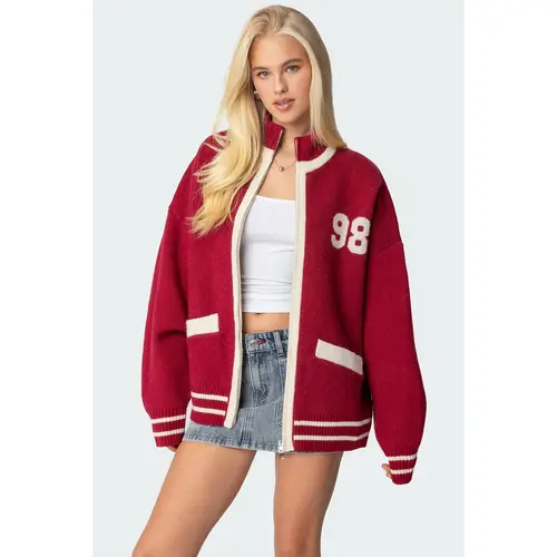 98 Varsity Zip Up Sweater