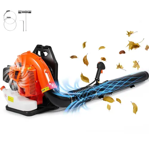【toolupgrade】VEVOR Portable Gas Leaf Blower, 62CC 2-Cycle 1110 CFM Heavy-Duty Gasoline Blower with Adjustable Tube, Socket Wrench, Hex Wrench & Shock-Absorbent Manual for Yard, Lawn Cleanup