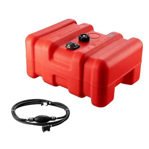 【toolupgrade】VEVOR Compact Leak-Proof Marine Fuel Tank, 14.53 Gal/55L Max Capacity, Portable Outboard Fuel Storage Tank with Hose, Boating Accessory for Outboards, Fishing Boat, Yacht