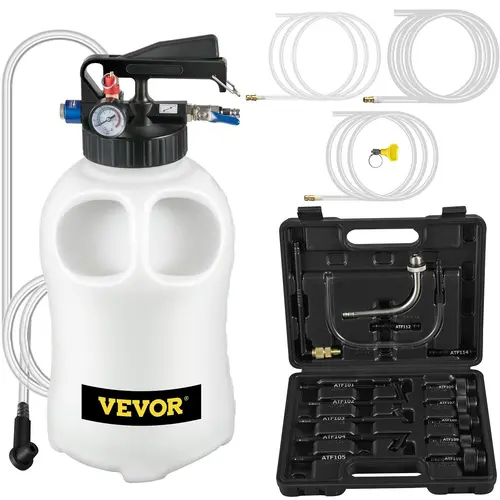 【toolupgrade】VEVOR Transmission Fluid Pump, atf refill pump for cars, 8L Pneumatic Oil Fluid Extractor & ATF Dispenser with 15 ATF Adapters, HDPE Tank for Cars, Boats, Lawn Mowers - Auto Fluid Transfer Tool,father'sdaygifts