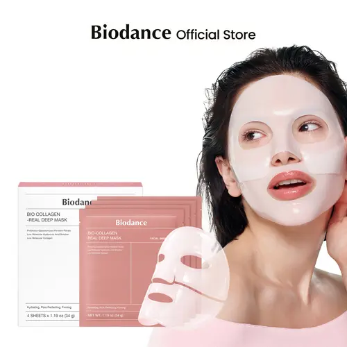 [Biodance Official] #1 Viral OG Hydrogel Face Mask | Pore Care & Hydrating | Collagen Real Deep Mask for Pores, Caviar PDRN for Glow, Cera-nol for Calming, Sea Kelp for Oil-Control, Glowing Skin | Overnight Sheet Mask