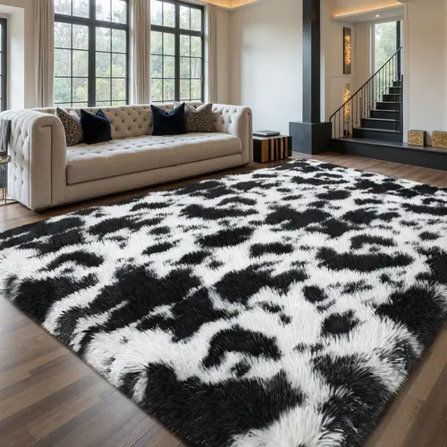 FAMVAL Extra Soft Fluffy Decorative Area Rug - Thick Long Plush Wrinkle-Resistant Non-Slip Animals-Themed Rug for Bedroom - Modern Cozy Living Room Decor Carpet