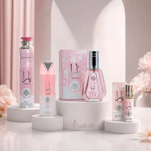 Lattafa | Yara Perfume 50ml + Yara Air Freshener + Yara Body Spray, Yara 10ml Oil | Eau De Parfum | 200ML | Womens Fragrance | Orchid + Gourmand Accord +Vanilla Fragrance Notes