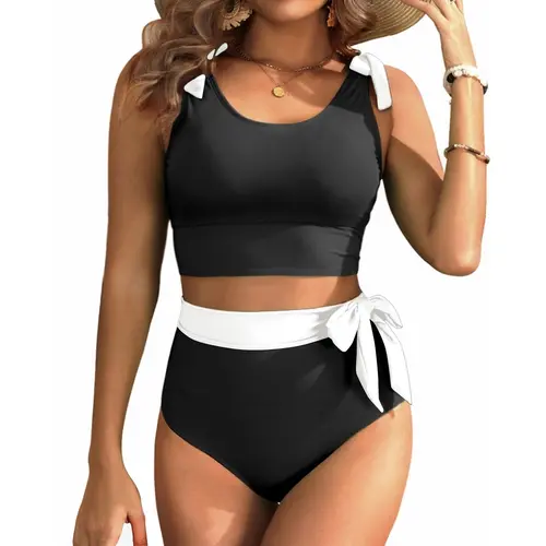 Yonique Two Piece Tummy Control Swimsuits - U-back High Waisted Bikini Modest Bathing Suit Two Piece Vacation Swimwear for Women SwimWeek