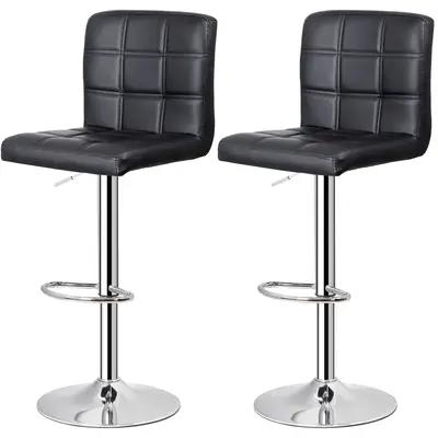 Segawe 2-Piece Modern Barstool Set, Height-Adjustable Armless PU Leather Multifunctional Spa Stools with Swivel Seat, 360-Degree Swivel Counter Height Chairs for Indoor/Outdoor Patio,sohochic
