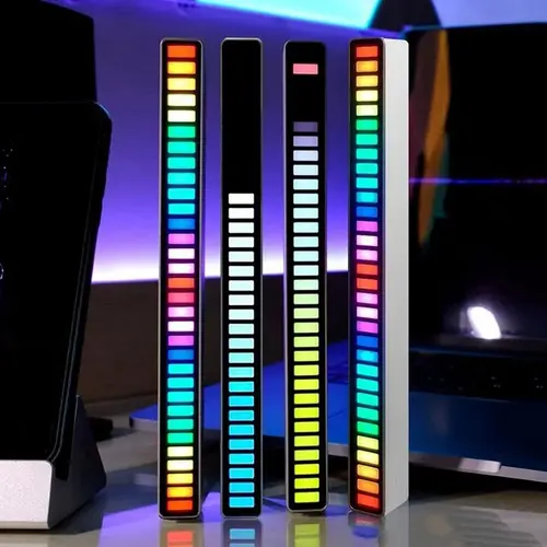 Joytutus Modern USB-C Powered Acrylic Portable Decorative RGB Lights, Voice-Controlled Sound-Sensing Sync, Colorful Color-Changing Car/Desktop Atmosphere Lighting for Gaming Streamers, Parties,toolupgrade