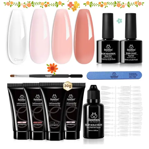 Beetles Nail Extension Poly Gel Professional DIY Nail Art for Starter Top Coat Base Gel, Gift for Women gift for girls, Nail Manicure at home, With Slip Solution, Beginner friendly mothersdaygift Spring Nail Summer Nail Vacation Nail #SummerVibes