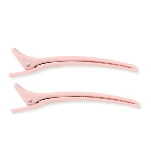 TYMO Plastic Hair Claws, Pink 2-Pack Flat Clips with Secure Grip, Holding Hair Gently for Precise Blow-Drying and Sectioning toolupgrade