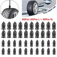 60/30Pcs Tire Repair Screws Plugs, Self-service Tyre Repair Vacuum Rubber Nails Kit for Car/Motorcycle/Truck/Tractor Puncture Fast Tyre Repair Supplies,toolupgrade