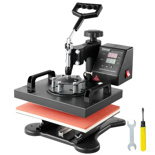 【Back to School】VEVOR Heat Press Machine, 12x10Inch (30x23cm) Durable T-Shirt Printer, Heat Transfer Sublimation Tool for T-Shirts, Bags, Garments, Mats, Jigsaw Puzzles
