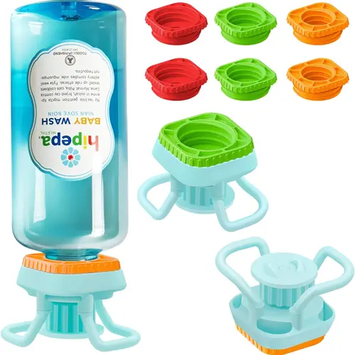 SohoChic LUVAN 2-Pack Bottle Emptying Kit - 3-Size Round Cap, 2-6 Cap Pack Pick, Upside Down Dispenser, Squeeze-Fit for Lotion, Drink Holders & Stands to Retrieve Last Drops