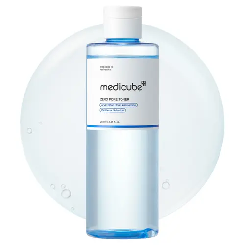 [medicube] Zero Pore Toner I Exfoliating & Hydrating Blue Bottle Water Toner with AHA, BHA, PHA, Niacinamide, and Panthenol | Korean Skin Care for Pores, Texture, Moisture Care