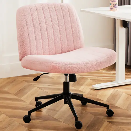 Criss Cross Armless Ergonomic Adjustable Office Chair - 360° Rotation, Height-Adjustable Wide Seat, No Wheels, Cross-Legged Home Office Furniture, Comfy Family Gift, Height Adjustable Seat