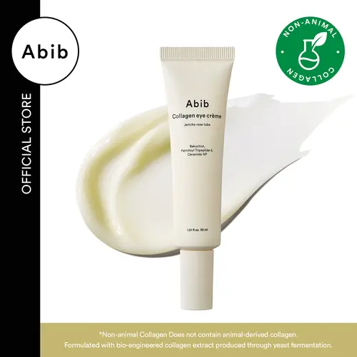 [Abib Official] Non-Animal Collagen Eye Cream with Jericho Rose - Sensitive Skin, Bakuchiol Anti-Age, Puffiness Care, Brightening, Dark Circle Corrector, Fine Line & Wrinkle Reducer - Korean Skincare Single Item Eye Treatment
