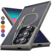 Crystal Acrylic Transparent Shockproof Smartphone Case with Camera Ring Stand, Heavy-Duty MagSafe-Compatible Cover + Camera Lens Protector for Samsung Galaxy S26 S25 S24 S23 Plus Ultra