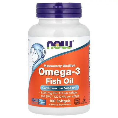 NOW Foods Omega-3 Fish Oil, 100 Softgels