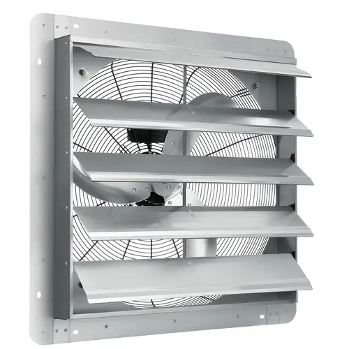 【Summerfinds】VEVOR 24'' Shutter Exhaust Fan, High-speed 3320 CFM, Aluminum Wall Mount Attic Fan with AC-motor, Ventilation and Cooling for Greenhouses, Garages, Sheds, Shops, FCC