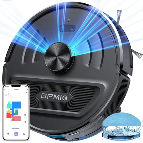 [HOT] BPMIO B20 2-in-1 Robot Vacuum & Mop Combo 5500Pa Suction LiDAR Navigation 120-Min Runtime Alexa WiFi App Compatible for Pet Hair Hard Floors summerwins,summerwins,dorm essentials,home essentials,sohochic