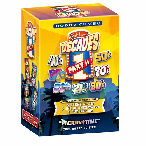 Wild Card Decades 1 Part 2 Hobby Box!! 5 packs per box, 1 Auto per Box