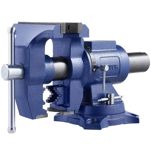 【Back to School】VEVOR Heavy Duty Versatile Ductile Iron Bench Vise, 6.5 in Jaws Handle Bulky Pieces, 3 in Throat, Magnetic Jaw Pad, Large Anvil, 360° Swivel Base Head, 5620 lbs Clamp Force, for Metalworkers (Clamps Pipes, Metal, Wood, Odd Shapes)