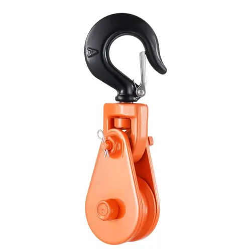 【Back to School】VEVOR 2-Ton Snatch Block with 360° Hook Swivel, 3" Sheave, 3/8" Wire Rope, 2.9" Smooth Pull, 180° Swinging Lifting Ring, 4400 lbs Heavy Duty Pulley for Vehicle Towing/Recovery, Car Accessories for Tow Trucks