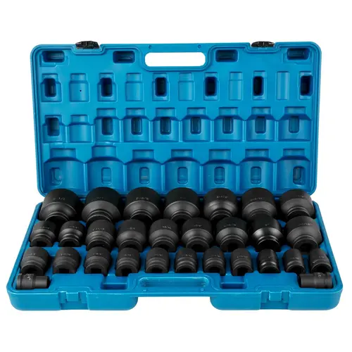 VEVOR Industrial Heavy Duty 3/4 in Drive Impact Socket Set, 29-Piece 6-Point SAE (3/4 in-2-1/2 in) CR-Mo Hardware, Portable with Impact Wrench Compatibility & Storage Cage