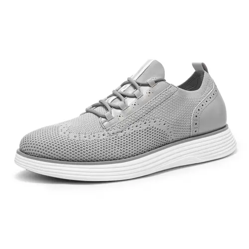 BRUNO MARC MaxFlex Suite Craft Men's Knitted Smart Casual Vegan Leather Oxford Sneakers - Laced, Round-Toe, Brogue Detail, MD Rubber Outsole, Low-Cut, Dressy Footwear for Walking, Masculine Shoe,sohochic
