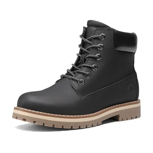 BRUNO MARC Men's HighShield-1 Lace-Up Cuban Heel General Boot, Breathable Round Toe Men's Shoes with Splash-Resistant Upper, Slip-Resistant Sole, Closed Laces & Walking Shoes Design