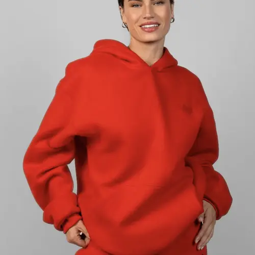 Comfrt | Love Hoodie | Mega Embroidered Heart Fleece Pullover Sweatshirt Kangaroo Pocket