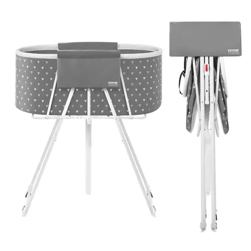 VEVOR Foldable Elevated Grey Metal Dog Bathtub - Sturdy Portable Clean Bathtub for 10-65 lbs Small Dogs, Grooming Station with Triangular Legs, Drain Hose, Space-Saving for Outdoor Patio Showering,toolupgrade