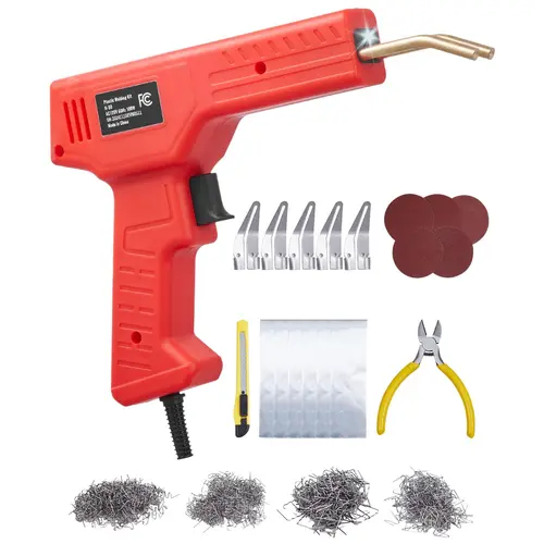 【toolupgrade】VEVOR Plastic Welder 100W Plastic Welding Gun with 800PCS Hot StaplesProfessional Hot Staple Welding GunPlastic Car Bumper Repair Kit with LED Light for KayakToysPlastic Crack Repair, Heavy Duty, Tools And Gadgets