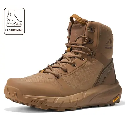 【SohoChic】NORTIV 8 Metrostrike Men's 8-in Plain Nylon Cloth Round Toe Tactical Shoes, Lightweight All-Day Comfort, Side Zipper Work Safety Footwear for Workers, Motorcycle Hiking - Walking Shoes, Father's Day Gift, Gifts for Him, Fathersdaygift, Out