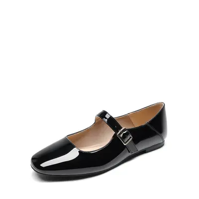 Dream Pairs Women's Chic Mary Janes Flats, Classic Square Closed Toe, Adjustable Buckle Strap, Lightweight 1 cm or Less Flat Heel, Grippy Casual Walking Shoes for Business Office, Fashion Footwear with Endless Versatility