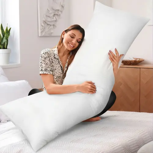 Utopia Bedding Full Body Pillow - Supportive Bolster Cushion, Pregnancy Maternity Support Pillow, Soft Durable Long Bed Accessory for Side Sleepers, Supports Shoulders & Hips, Vacuum-Packed Safe