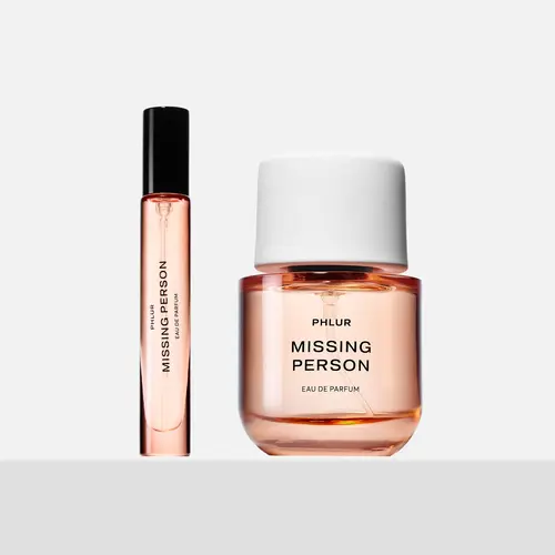 PHLUR Missing Person Eau de Parfum Duet - Full + Travel Size Perfume Set with White Musk, Jasmine & Orange Blossom (50mL + 9.5mL)