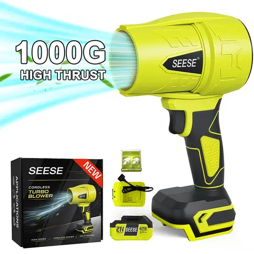 SEESE Cordless Leaf Blower - Violent Turbo Handheld Snow Blower, Lightweight Design, Gardener,Garden Mainte,Car Owner,Suitable for Car Drying After Wash & Outdoor Use Holiday gifts