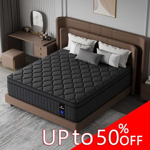 Quilted Memory Foam Hybrid Mattress - 8,10,12,14 in Twin,Full,Queen,King - Medium Firm/Soft,Ergonomic,High-Quality for Premium Restful Sleep (Queen Size Mattress Options Include Foam Variants),sohochic