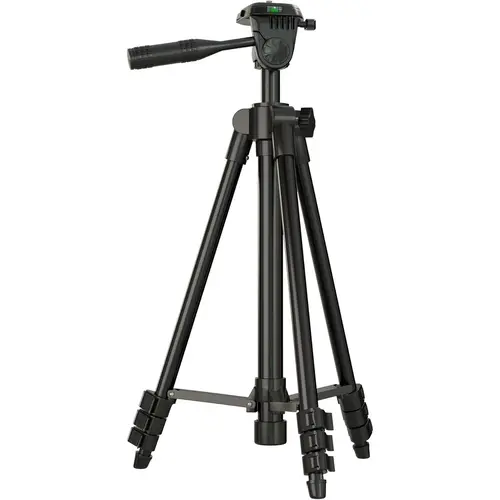 51-Inch Adjustable Laser Level Tripod Phone Stand - Aluminum Lightweight, 1/4" Screw Mount, Bubble Level, Matte Black, Rubber Accessories Included, Cellphone Camera Stabilizer Device with Carry Bag for Camping Trekking Photography,sohochic