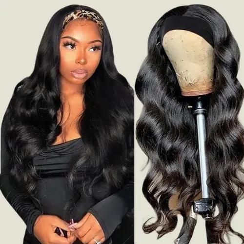 Bling Hair Headband Wig Human Hair Body Wave Headband Wigs for Women human hair glueless Wig 100% Brazilian Real Human Hair Headband wig 180% Density SohoChic #TikTokShopHolidayHaul