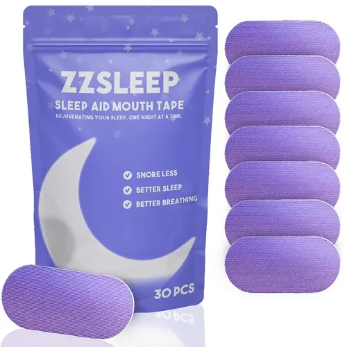 ZZSleep Lavender Scented Tape - (30 Strips) Mouth Tape for Rest & Recovery. Prevents Snoring and Improves Nasal Oxygen Intake. Soft Medical Grade, Hypoallergenic, Gentle Adhesion, Latex Free
