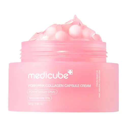 [medicube] PDRN Pink Collagen Capsule Cream | Pink Boba Cream | Salmon DNA, Niacinamide for Uneven Skin Tone, Glow Hydration