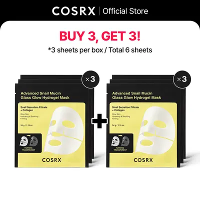 [COSRX Official] My Morning Glow 6-Days Overnight Repair Solution - BOGO Deal, Snail Mucin Collagen Face Mask, Sheet Mask for Adults' Night Routine Glowup & Comfortable Glowing Skin Care