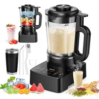 PRASKY Professional 1.8L 60oz Glass Blender & Soy Milk Maker with 24H Delay Cook, 600ml Stainless Steel Thermos, 10-in-1 Smart Multi-Function Kitchen Appliance for Family Meals, Vegetable Juice, Corn Juice, Plus Cleaning Brush - SMARTLIVING, Heating, 24H