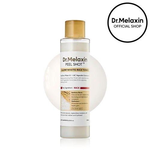 [Dr.Melaxin Official] Peel Shot Glow Rice Toner | Skin Texture, Hydration, Soothing | Korean Cosmetics | 6.76 fl.oz.