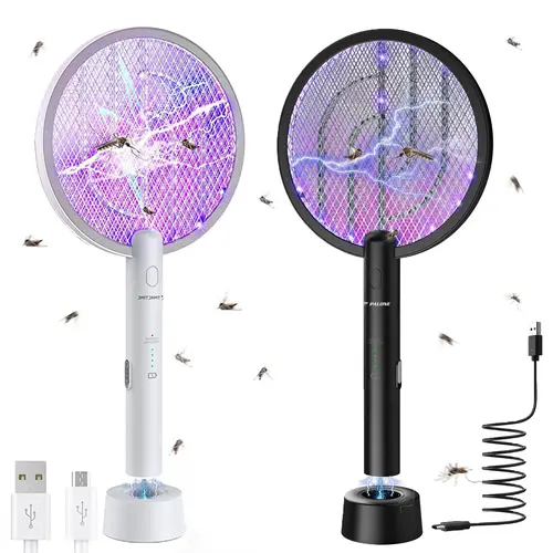 PALONE Electric Fly Swatter Bug Zapper Racket 2 in 1 with 1200mAh Battery Rechargeable Mosquito Zapper for Indoor Outdoor Use Dual Functionality Compact Safe Design - Multifunction#SummerWins
