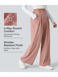 Halara Flex™ High Waisted Pocket Wide Leg Waffle Work Pants #BackToSchool