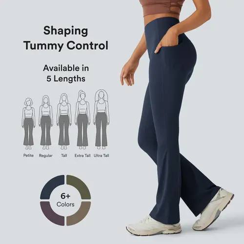 Halara UltraSculpt™ High Waisted Tummy Control Pocket Shaping Yoga Bootcut Leggings #BackToSchool