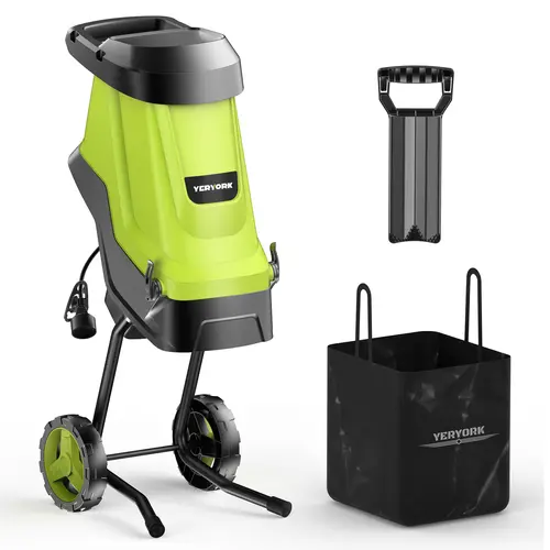 Heavy Duty 15-Amp Electric Wood Chipper & Leaf Mulcher | 1.8" Max Capacity Garden Shredder with 45L Waste Bag  , Tool, Power Tools